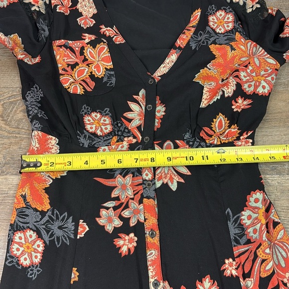 Free People MIRANDA Midi Dress in Black Combo Size 4 - Picture 13 of 13